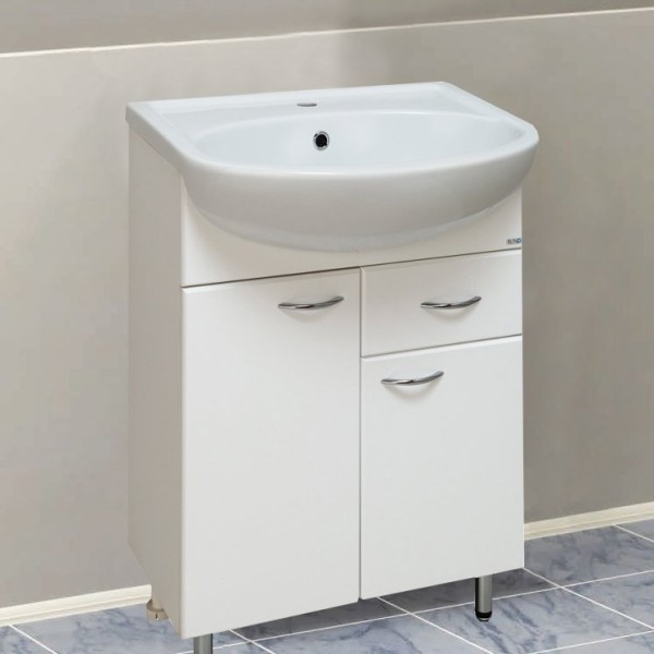 Тумба с раковиной Runo Уют 60 с 1 ящиком