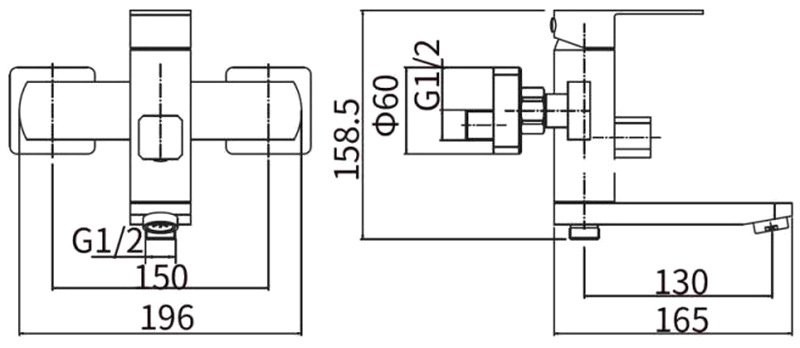 Смеситель для ванны с душем Fashun A53002-7 черный