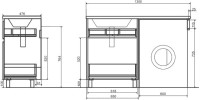 Тумба под раковину Эстет Dallas Luxe 130 напольная, 2 ящика
