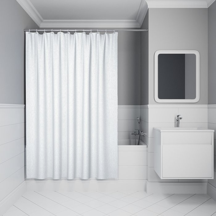 Штора для ванной IDDIS Decor DL01P18i11 180х200, белая