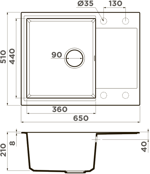 Комплект Мойка Omoikiri Daisen 65T-BL черная + Измельчитель Nagare 500