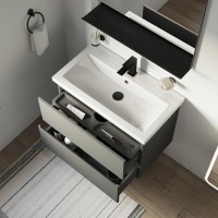 Мебель для ванной комнаты STWORKI Колдинг 80 антрацит, с раковиной Como 80