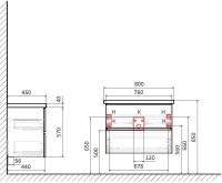 Мебель для ванной комнаты STWORKI Колдинг 80 антрацит, с раковиной Como 80
