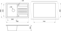 Мойка кухонная Granula Standart 7602, базальт