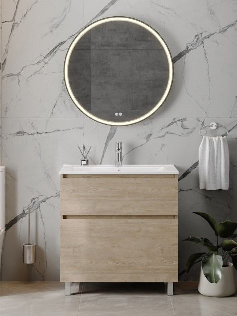 Тумба под раковину без столешницы Teymi Laina 80 напольная, светлый дуб