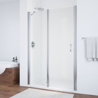 Душевая дверь в нишу Vegas Glass EP-F-1 125 08 01 L профиль глянцевый хром, стекло прозрачное