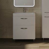 Тумба с раковиной Style Line Каре 70 напольная, Люкс Plus, белая