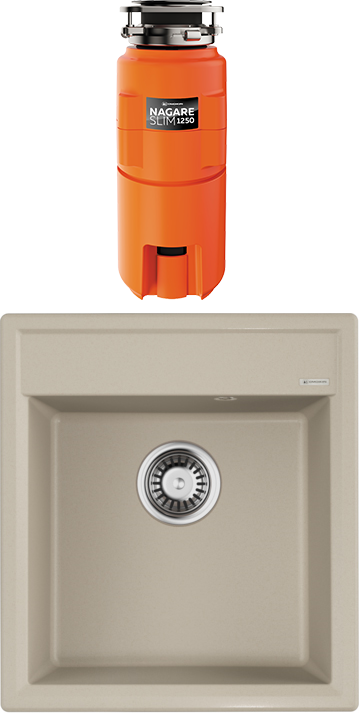 Комплект Мойка Omoikiri Daisen 46-SA бежевая + Измельчитель Nagare slim 1250