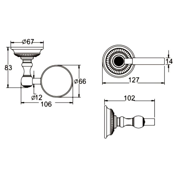 Мыльница Rose RG14Q RG1403Q бронза
