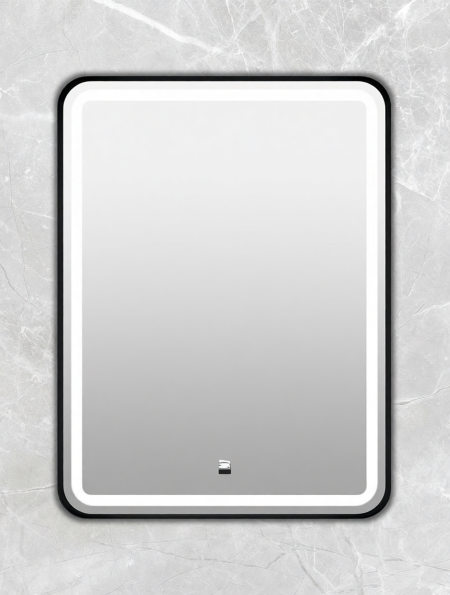 Зеркало Comforty Ситара 60 сенсорное, с подсветкой, с антизапотеванием, черное