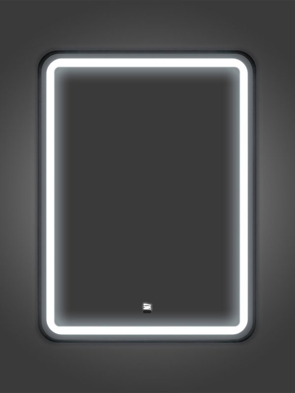 Зеркало Comforty Ситара 60 сенсорное, с подсветкой, с антизапотеванием, черное