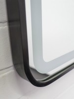 Зеркало Comforty Ситара 60 сенсорное, с подсветкой, с антизапотеванием, черное