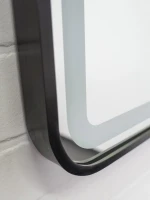 Зеркало Comforty Ситара 60 сенсорное, с подсветкой, с антизапотеванием, черное