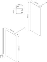 Душевая перегородка Vincea Walk-in VSW-1H110CLGM 110 см, профиль вороненая сталь, стекло прозрачное