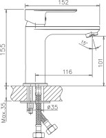 Смеситель для раковины Haiba HB10505-3 пепельный
