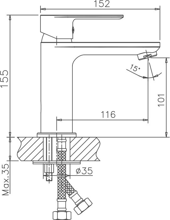 Смеситель для раковины Haiba HB10505-3 пепельный