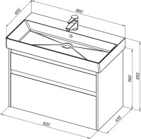 Мебель для ванной комнаты Aquanet Nova Lite 85 дуб рустикальный, 2 ящика