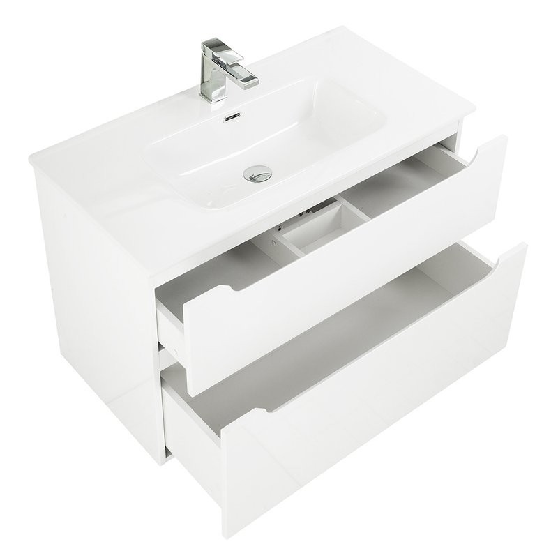 Тумба с раковиной BelBagno Etna 80 2 ящика, bianco lucido