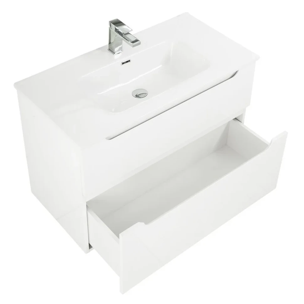 Тумба с раковиной BelBagno Etna 80 2 ящика, bianco lucido