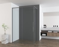 Душевой уголок Vincea Ultima VSR-7UL1010CLGM 100х100 см, профиль вороненая сталь, стекло прозрачное