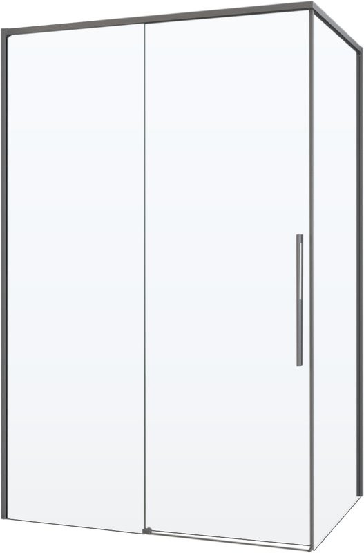 Душевой уголок Vincea Ultima VSR-7UL1010CLGM 100х100 см, профиль вороненая сталь, стекло прозрачное