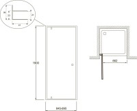 Душевая дверь в нишу Jacob Delafon Serenity 90 профиль хром