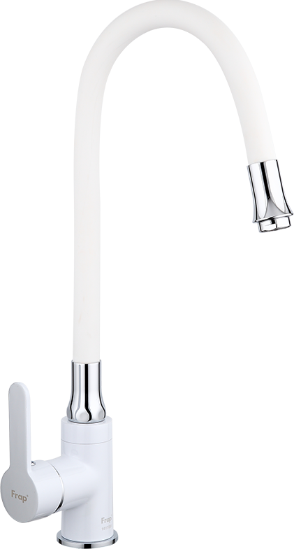 Смеситель для кухни Frap H41 F4041 с гибким изливом, белый