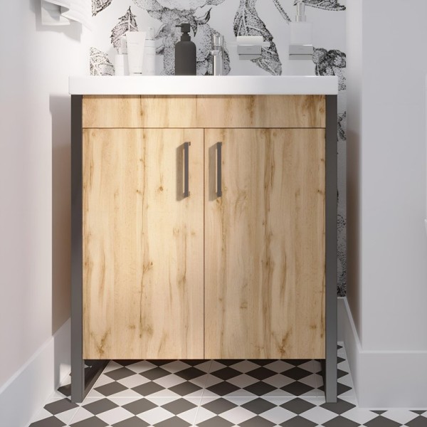 Тумба с раковиной 1MarKa Grunge Loft 70Н дуб вотан