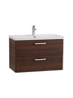 Тумба с раковиной BelBagno Due 80 ручки белые, noce