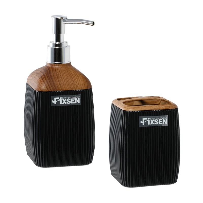Набор Стакан Fixsen Black Wood 401-3 + Дозатор 401-1