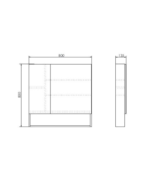 Зеркало-шкаф Comforty Никосия 80 белый глянец
