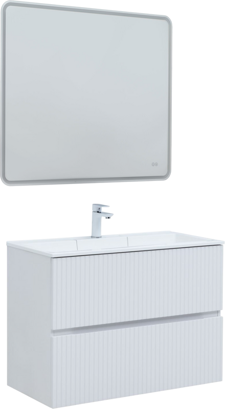 Мебель для ванной комнаты Aquanet Джейн 90 подвесная, белая матовая