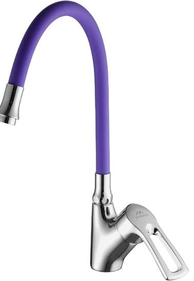 Смеситель для кухни Fashun A4466+A7254 хром, фиолетовый