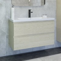 Тумба с раковиной Caprigo Forte 90 подвесная, беленый дуб