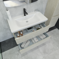 Тумба с раковиной Caprigo Forte 90 подвесная, беленый дуб