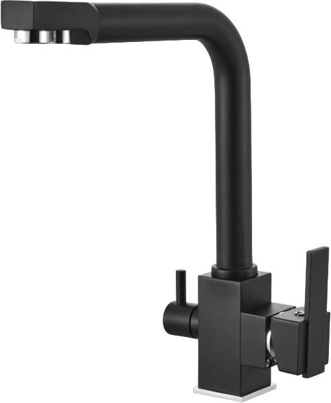 Смеситель для кухни Fashun A4355-7 с краном для питьевой воды, черный