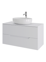 Мебель для ванной комнаты Orange Line 100 подвесная, 2 ящика, матовая белая с раковиной B05-520W