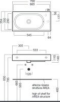 Мебельная раковина Hatria Area Y0W901 70x35 см