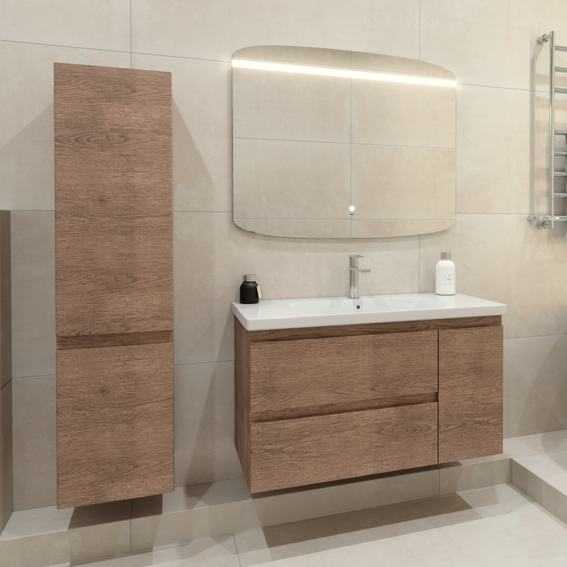 Мебель для ванной комнаты Caprigo Forte 100 R подвесная, светлый орех