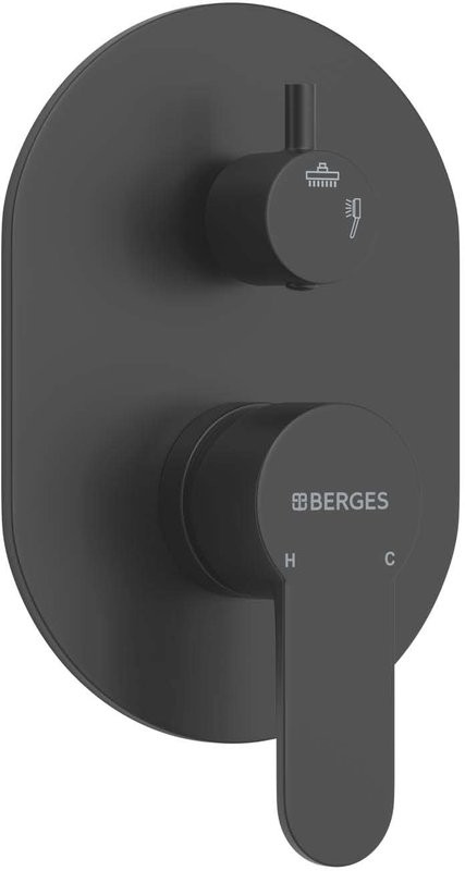 Душевой комплект Berges Nardis 3R 071008 С ВНУТРЕННЕЙ ЧАСТЬЮ, черный матовый
