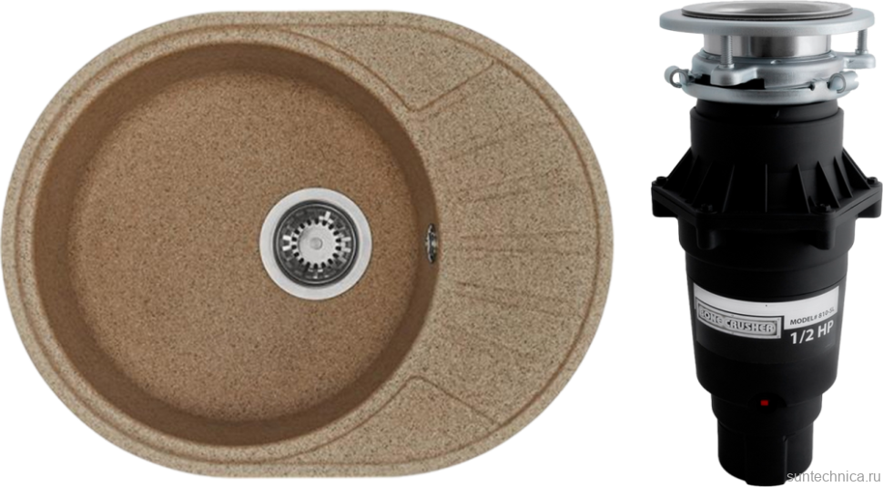 Комплект Мойка AQUATON Чезана терракотовая + Измельчитель Bone Crusher BC 810-SL Slim Line
