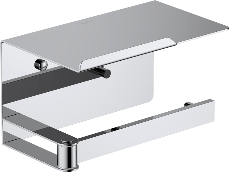 Набор Держатель AQUATEK Либра AQ4929CR с полкой для телефона, хром + Ершик AQ4310CR хром