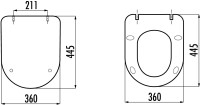 Комплект Унитаз подвесной Creavit Free FE322.00100 безободковый + Крышка KC4080.00 с микролифтом, ультратонкая, белая + Инсталляция TECE Now 9400412 4 в 1 с кнопкой смыва