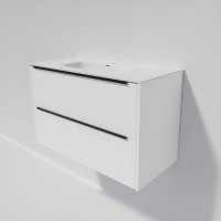 Тумба с раковиной La Fenice Tesoro 100 платиновый белый, раковина-столешница Slim Line 100 см