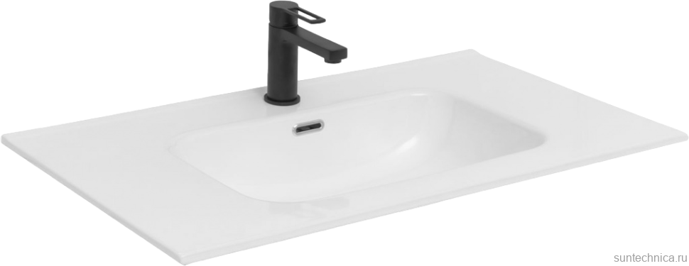 Тумба с раковиной La Fenice Tesoro 100 платиновый белый, раковина-столешница Slim Line 100 см