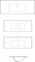 Тумба с раковиной La Fenice Tesoro 100 платиновый белый, раковина-столешница Slim Line 100 см