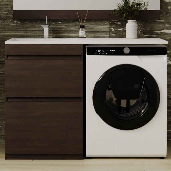 Тумба с раковиной Style Line Даллас 120 Люкс Plus напольная, венге L