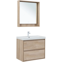 Тумба под раковину без столешницы Aquanet Милан 80 подвесная, дуб светлый