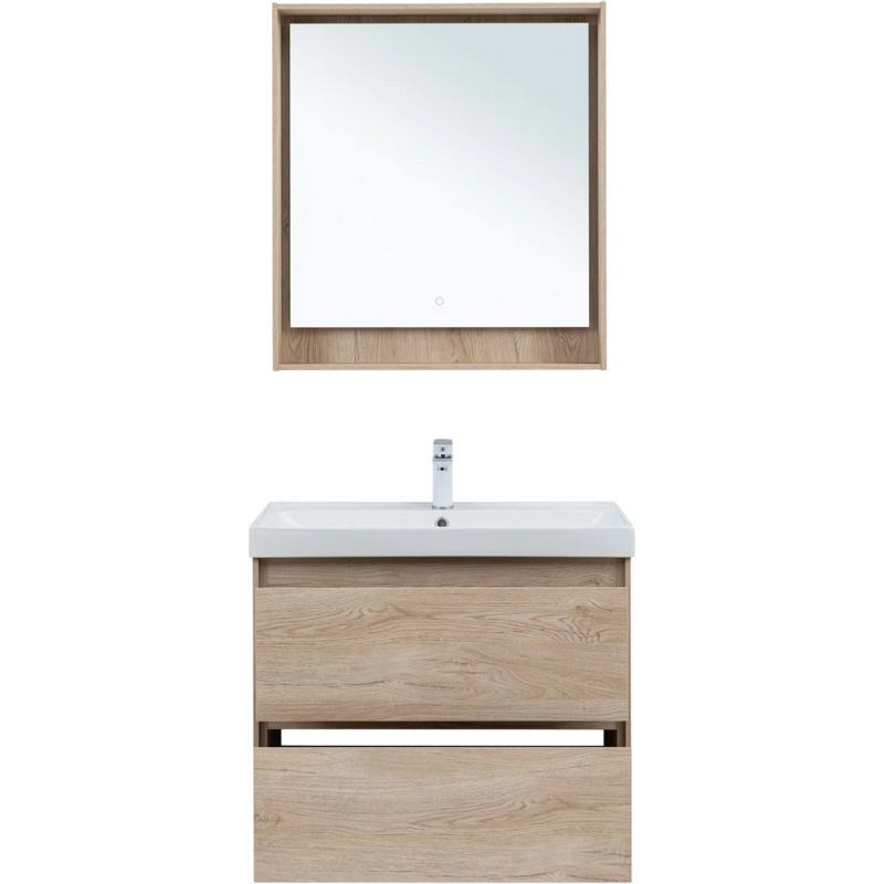 Тумба под раковину без столешницы Aquanet Милан 80 подвесная, дуб светлый