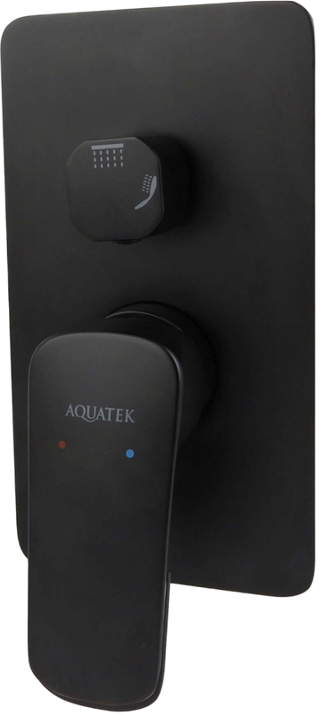 Встраиваемый смеситель для душа и ванны AQUATEK Вега AQ1046MB С ВНУТРЕННЕЙ ЧАСТЬЮ, матовый черный